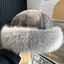 Women's Real Mink Fur Hat Whole Full Mink Fur Hat Top Hat Cap Bucket Hat Beanies