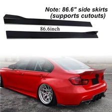 Fit 86.6''Side Skirt Splitter Extension Rocker Panel For BMW 3-Series F30 Sedan