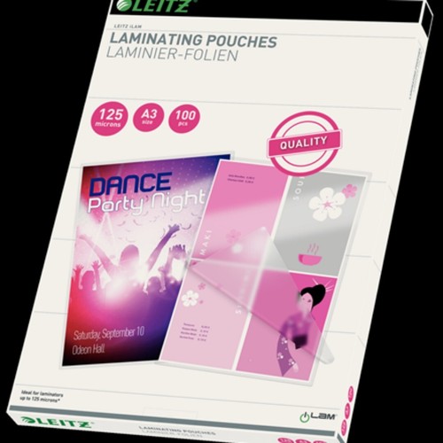 Leitz Premium Laminating Pouches with UDT A3 125 microns ( x 100 ) eBay