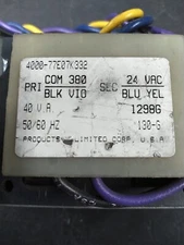 Products Unlimited Control Transformer Pri 380 VAC Sec 24 VAC .040kVA 40VA