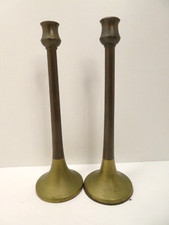 PAIR OF ARTS & CRAFTS 2 TONE BRONZE/ BRASS CANDLESTICKS CANDLE HOLDERS