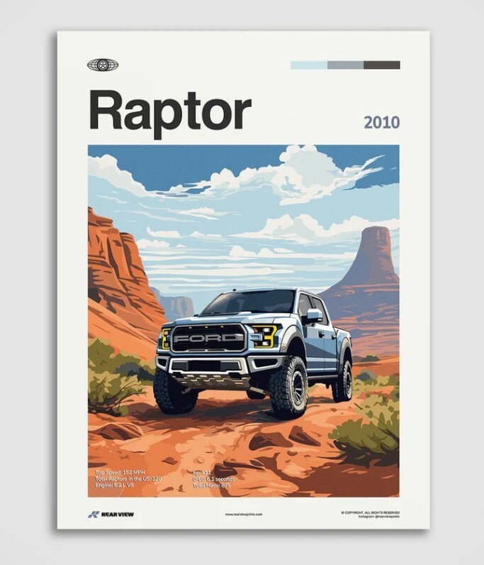 Raptor 2010 car print