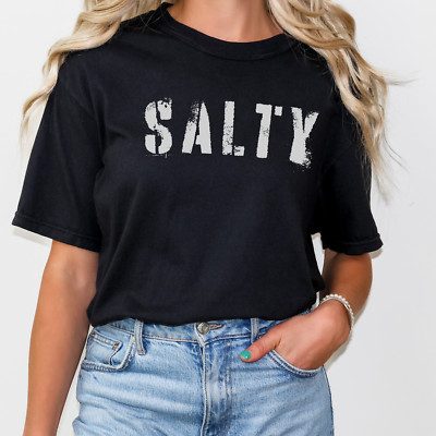 Funny Salty Shirt Stencil Font 90s Graphic Tee Grunge Rock TShirt Meme Gift