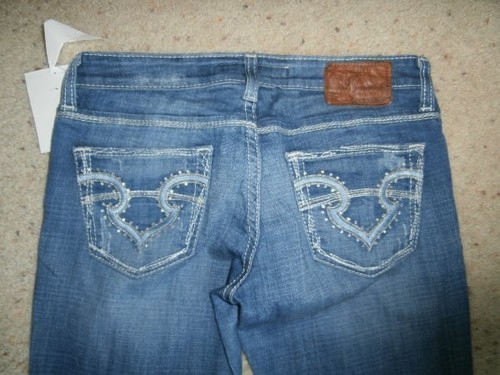 NWT NEW BIG STAR SWEET BOOT JEANS 28 LONG ULTRA LOW RISE RHINESTONES 28X29 - Picture 2 of 4