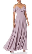 Jenny Yoo Women's Mila Ruffle Shoulder Gown Color: Lilac Size 10 New With Tags