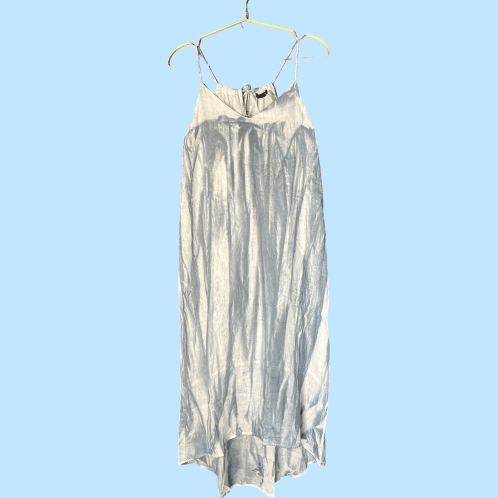 REVOLVE Krisa High-Low Linen Halter Tie Maxi Dress, White/Steel Blue.  Small. NWT | eBay