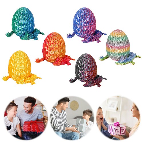 6 Pezzi Uova di Drago Stampate in 3D con Drago Interno Drago Articolato Fidget Giocattolo. - Foto 4 di 8