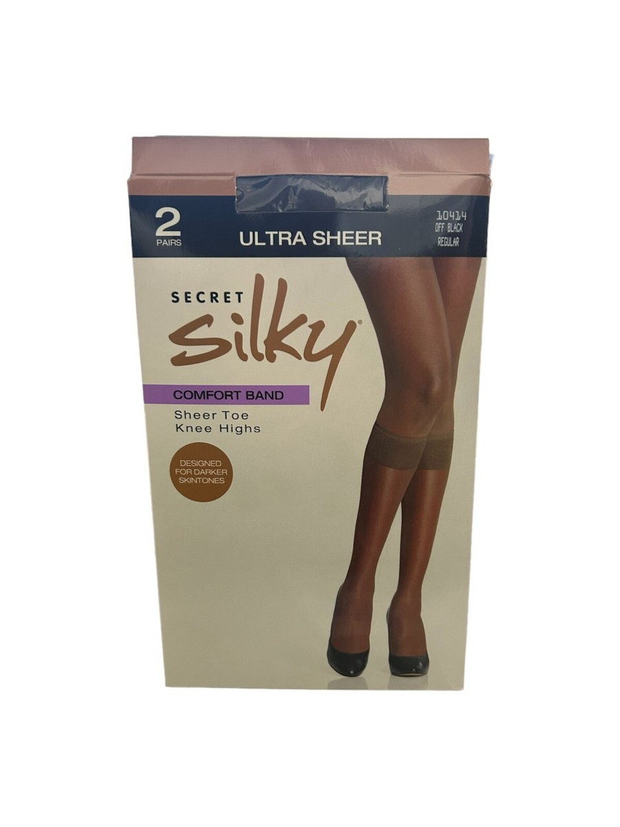 Secret Silky Women's Ultra Sheer Comfort Band Knee Highs (3 Pack, Pairs)