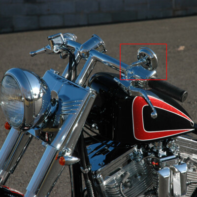 Round Chrome Motorcycle Mirrors for Harley Cruiser Chopper Cafe