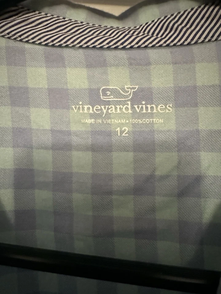 Vestido Vineyard Vines Gingham Meninas Tamanho 12 Suavemente Usado - Bolsos! - Imagem 4 de 4