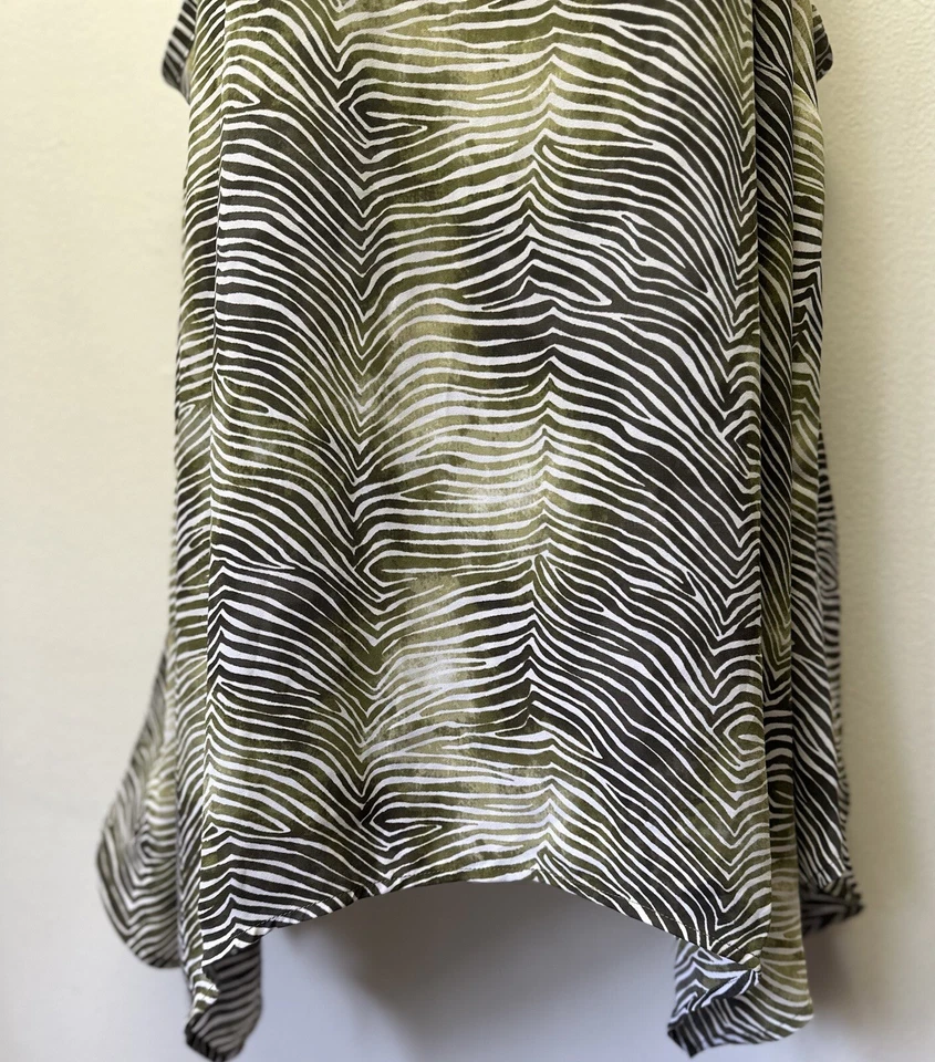 Túnica sin mangas SEJOUR 22W verde estampada cami correas ajustables para mujer Foto 4 de 4