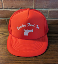 Vintage Beasley FORD / Fleetguard Snapback Trucker Hat Red / White Cap York PA