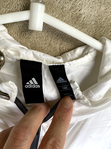 adidas Windbreaker Jackets Size 150 Girls White Logo Long Sleeve Sports Active - Picture 4 of 13
