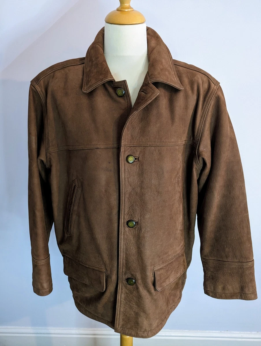 WALLACE SACKS Vintage Brown Leather Jacket Thick Soft Heavy