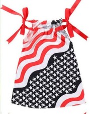 Girls Patriotic Pillowcase Dress for Memorial Day or 4th of July Sz. 3, 4, 5 