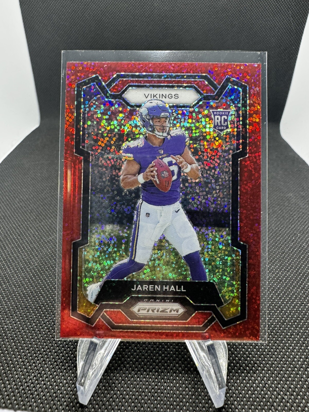 2023 Panini Prizm #367 Jaren Hall Red Sparkle Prizm B4