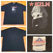 Vintage EZLN Zapatista Comandante Marcos Indigenous Mexican Anti-Fascist Tee XL