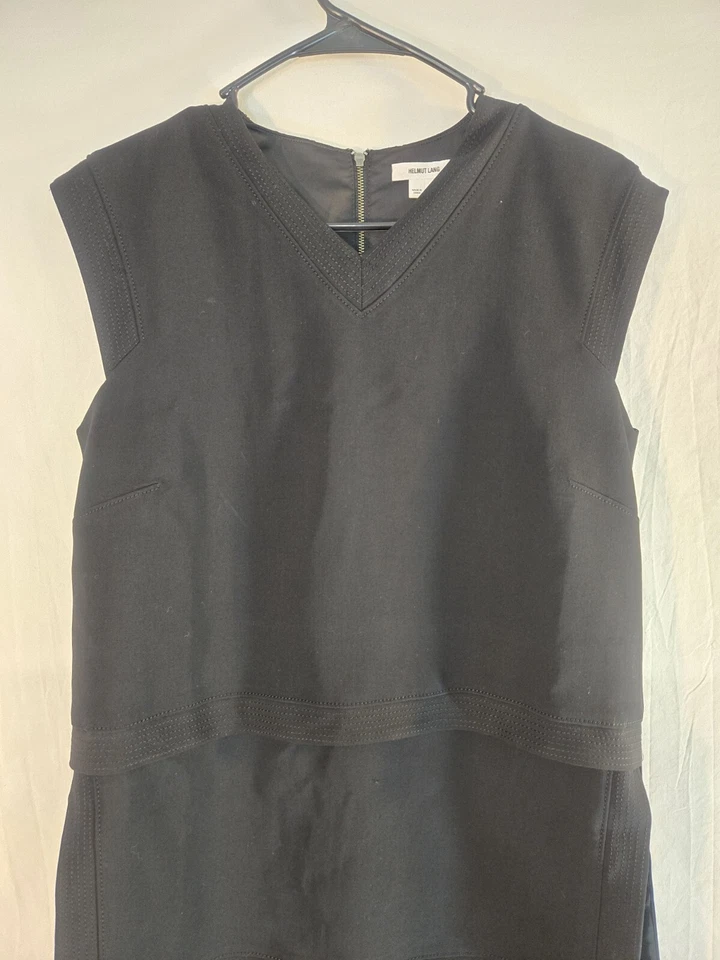 Helmut Lang Women's Size 6 Black Wool Blend Cowl Neck Sleeveless Dress EUC - Image 2 of 4