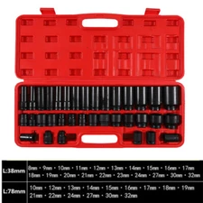 35pcs 1/2" Inch Deep Impact Socket Set Drive 8-32mm Metric Garage Sae With Case