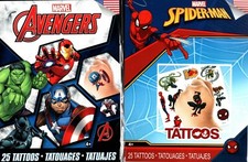 Marvel Avengers and Spider-Man - 25 Tattoo Set of 2 Pack 50 Tattoos