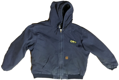 Carhartt 376-20 Men's Navy Hooded Quilt Lined Work Jacket 2XL | eBay
