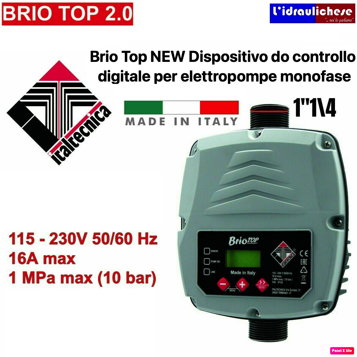 Acquista Brio Top 2.0 Italtecnica - Regolatore di Pressione Digitale