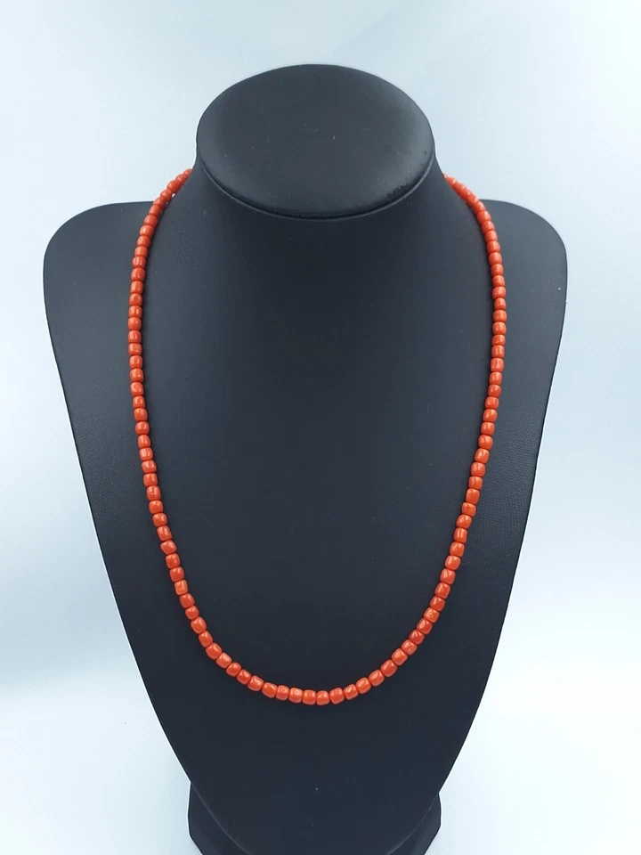 collana donna vero corallo rosso di Sardegna naturale e argento 925 Dorato  - Immagine 2 di 4