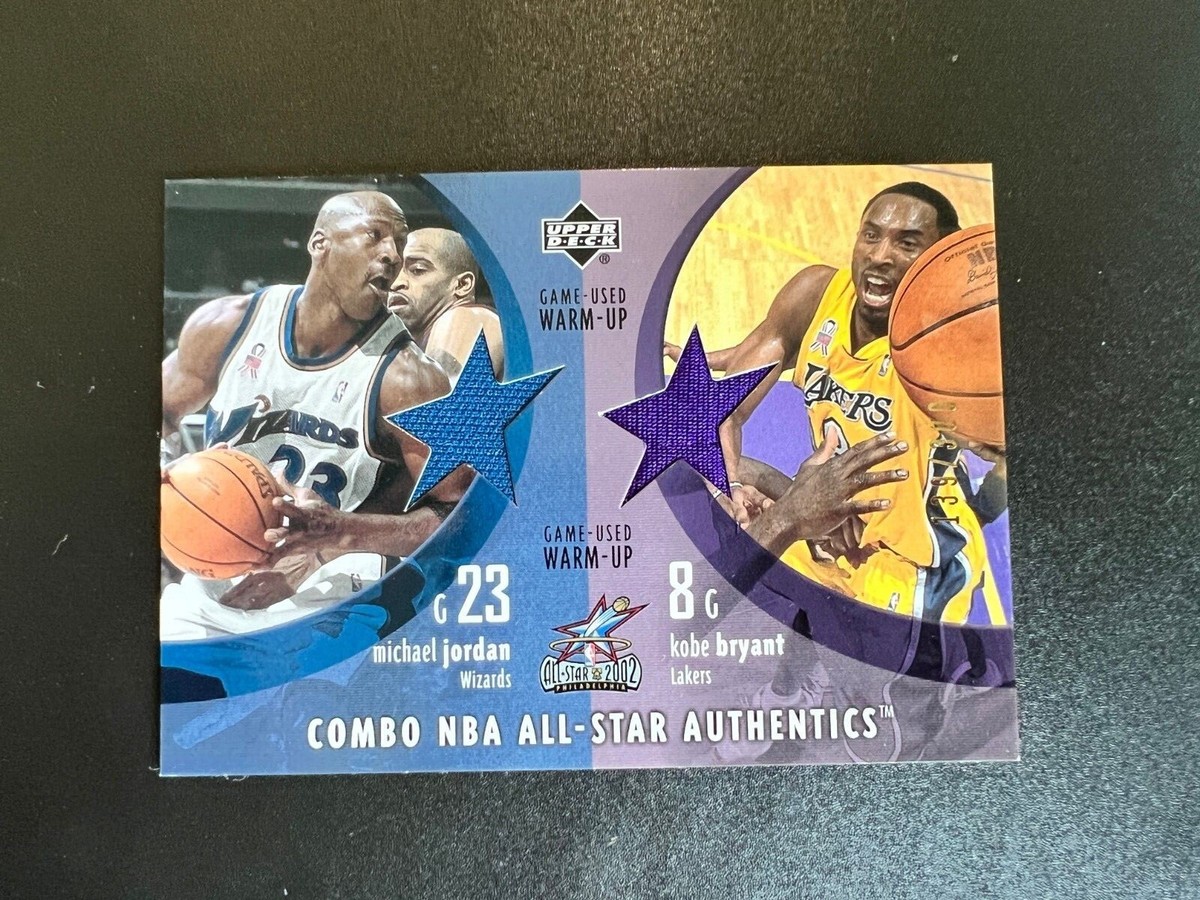 Michael Jordan and Kobe Bryant Game-Used Warm-Up Upper Deck Card 