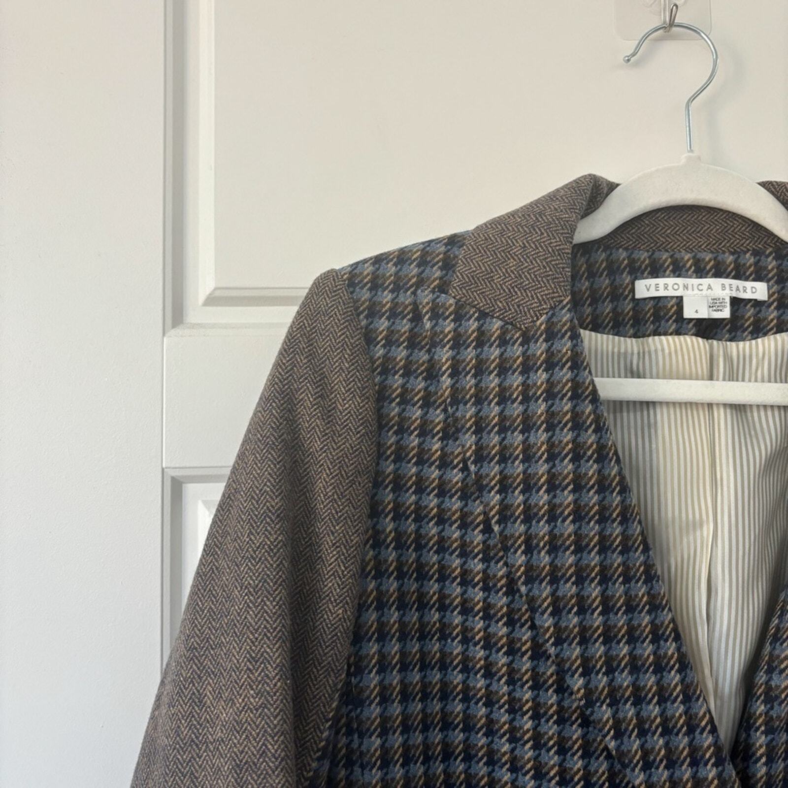 Veronica Beard Faustine Dickey Blazer Houndstooth - image 8