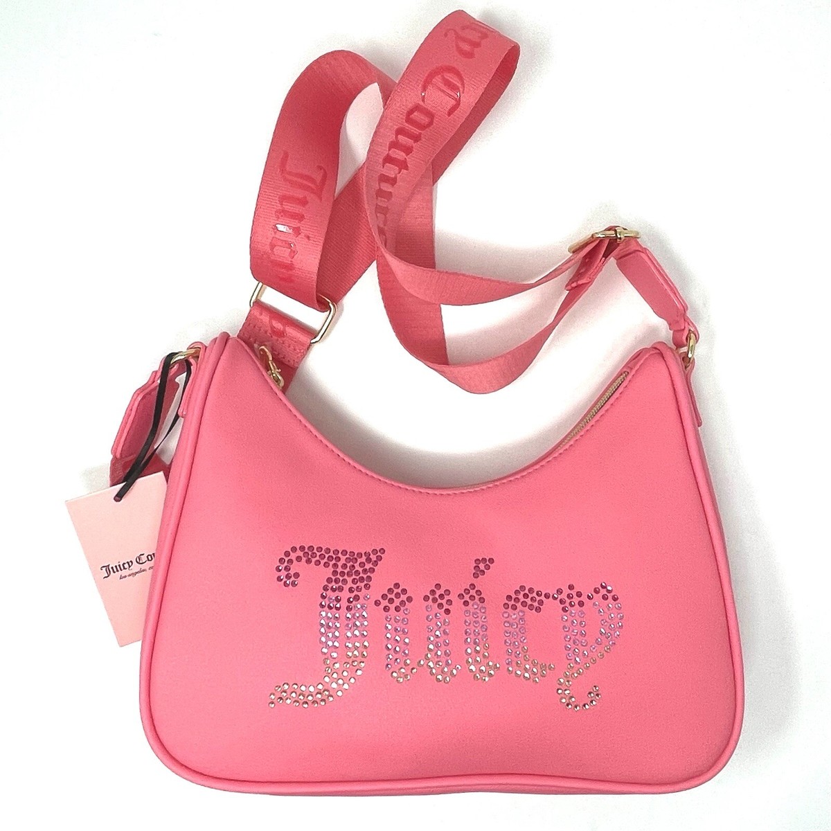 可愛い&お洒落 JUICY COUTURE ベロア Diamante バッグ Juicy Couture diamante velour shoulder bag in pink lemonade