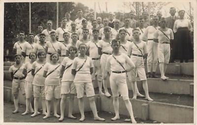 Postcard Group Photo Athletes From Kornwestheim in Frankfurt Germany Olympics