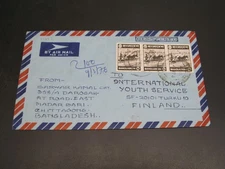 Bangladesh 1976 registered airmail cover to finland *11442