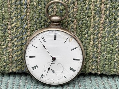 RARE ETCHED M J TOBIAS LIVERPOOL KEY WIND STERLING SILVER POCKET WATCH RUNS