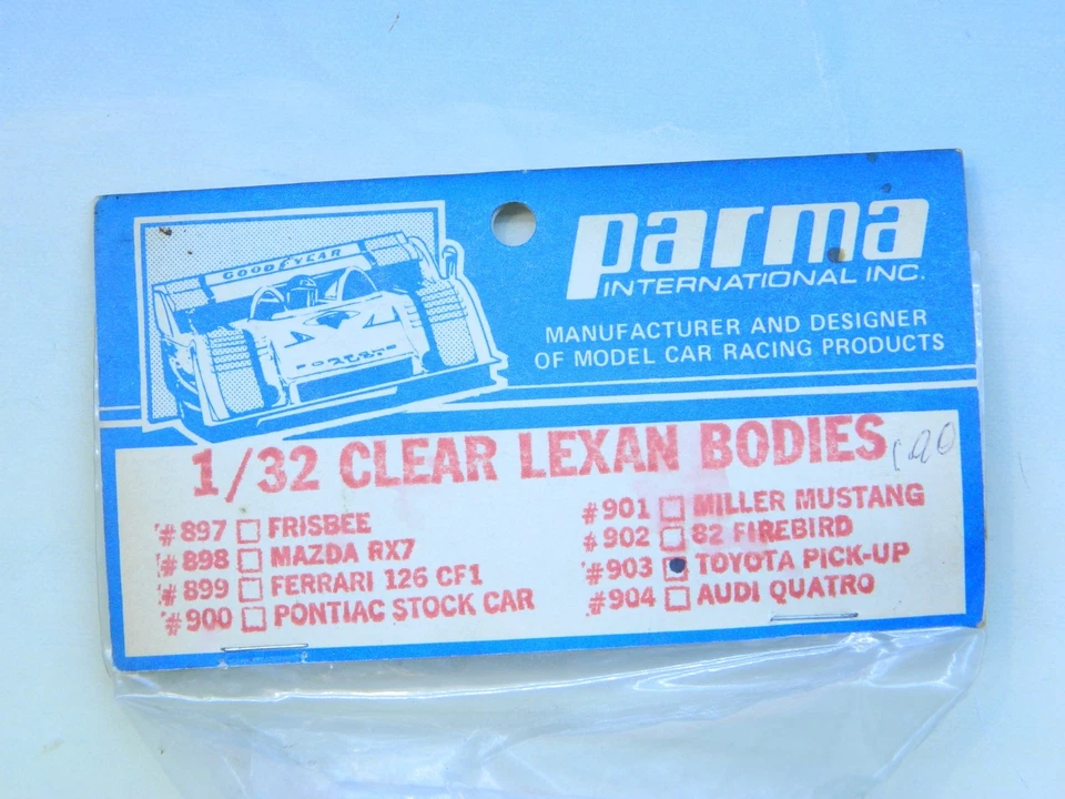 1/32 трассовая автомодель Parma #903 прозрачный корпус Lexan пикап TOYOTA новый в сумке - Изображение 2 из 2