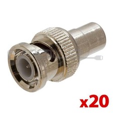 20 x BNC to RCA Adapter Male to Female Coaxial Cable Connector Coupler