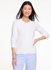 TALBOTS Crewneck Raglan Sweater, WHITE
