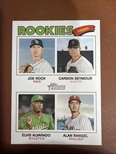 2026 Topps Heritage JOE ROCK CARSON SEYMOUR ALAN RANGEL ELVIS ALVARADO RC SP 389