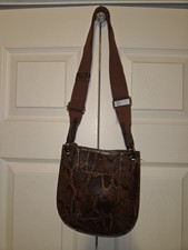 Brown Shoulder Bag Women's Animal Print Adjustable Strap Zipper Inner Pockets
