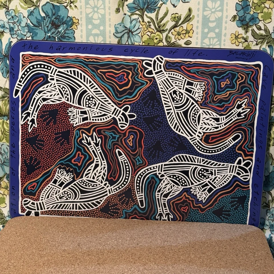 Vintage Balarinji Australia Colorful Animal Cork Placemats Set Of 6 (11.5”x8.5”) - Image 4 of 4