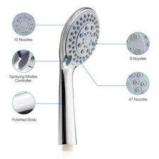 High Pressure Shower Head 5 Settings Handheld Shower Heads Spray 5 FT Hose+////