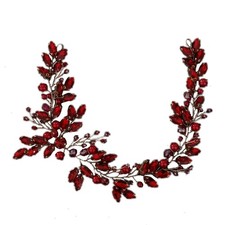 Crystal Headband Red Bridal Hair Band Wedding Hair Accessories Prom Party Gift