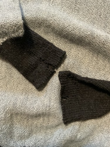 Vintage 50s 60s Lemmermayer Prime Alpaca Fuzzy Knit Gray V Neck Pullover Sweater - Picture 9 of 17