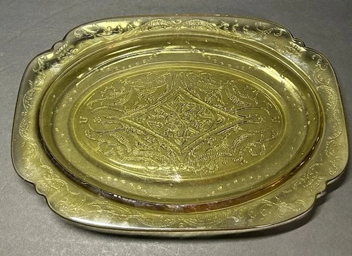 Federal Glass 1930 Madrid Amber Oval Platter 11.5” Depression Glass
