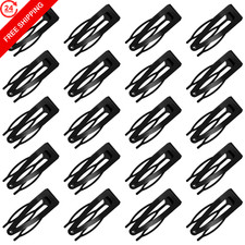 20 Pcs Double Grip Metal Snap Hair Clips for 1 Count Pack of 20 , Black