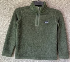 Patagonia Boy's Size Medim 10 Green Los Gatos 1/4-Zip Sherpa Fleece Jacket 65535