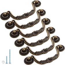 6PCS Antique Bronze Drop Bail Pulls 5" Hole Centers for Drawer Dresser Closet
