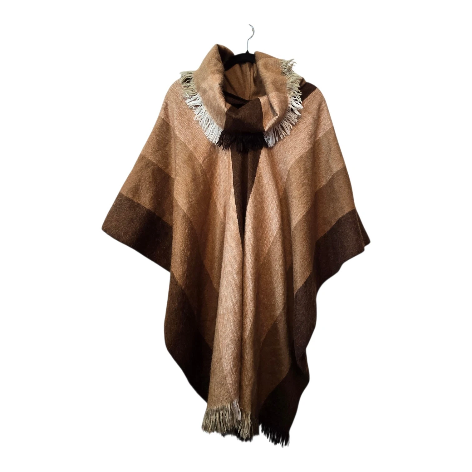 Artisans Wool Poncho Cowl Neck Made in Ecuador Browns Neutral Warm Cozy One Size
Opens in a new wind