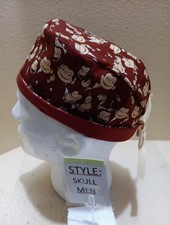 Curious George Men's Skull/Chemo Surgical Scrub Hat/Cap Handmade