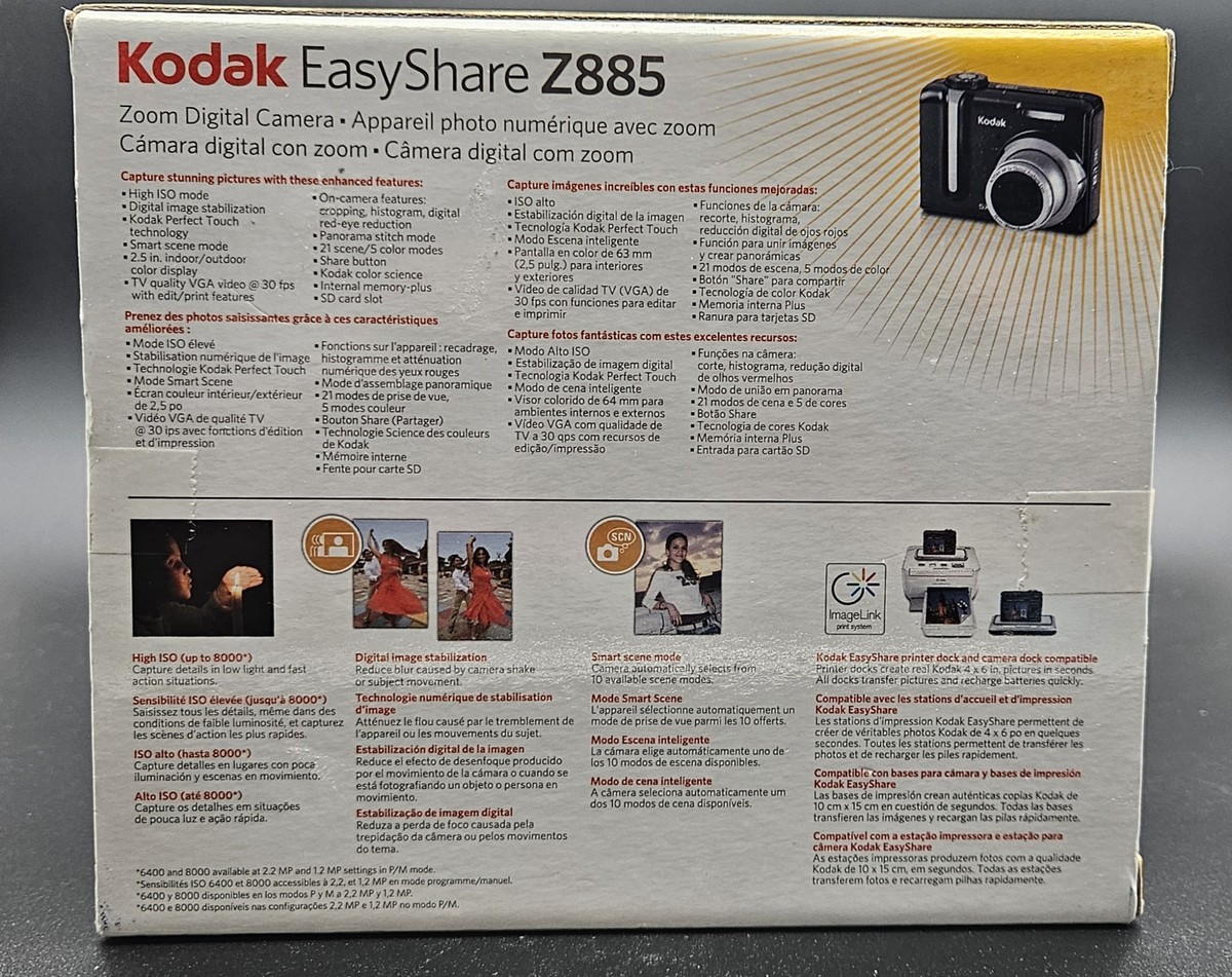 Kodak EasyShare Z885 8.1MP Digital Camera - Black for sale online
