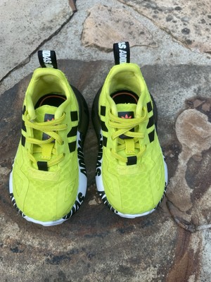 Adidas Sz. 4 Toddler ZX 2K Boost J 'Bold Logo Acid Yellow Sneakers FY2638